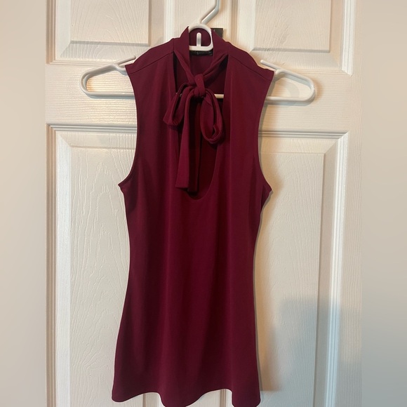 Express Women’s Burgundy Tie-Neck Blouse. Size XS - NWT - Picture 1 of 4